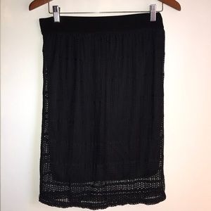 Metro Wear Midi Skirt laser cut lace overlay sz M